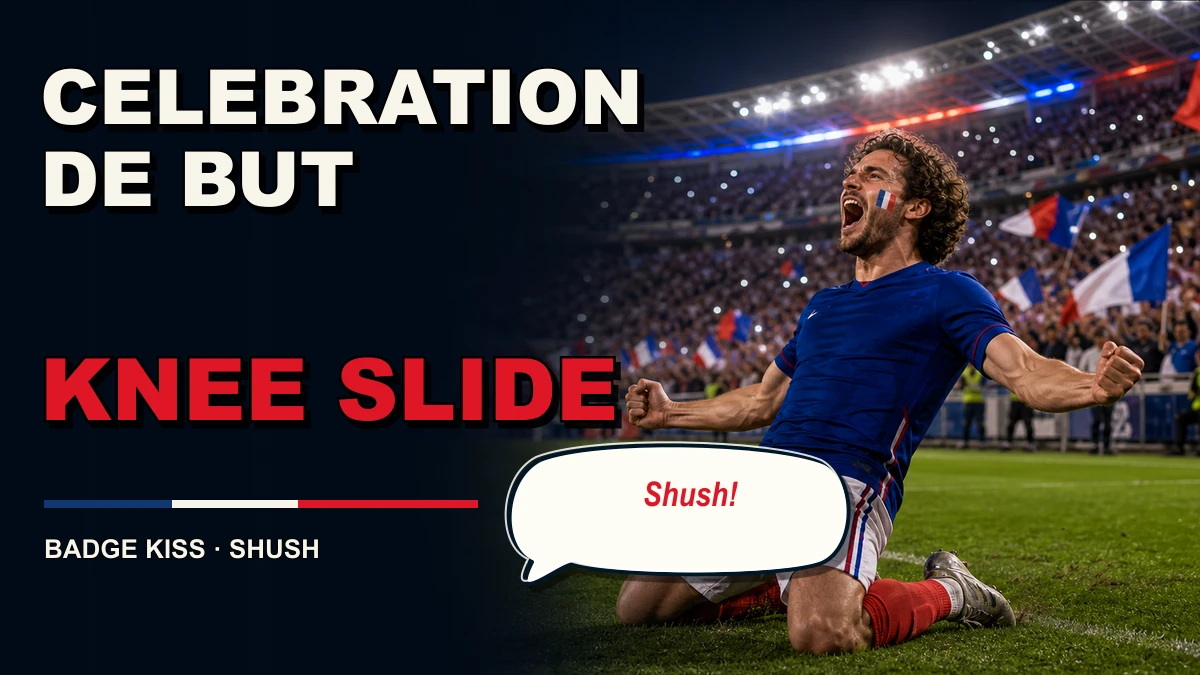 Célébration de but en anglais : celebration, knee slide