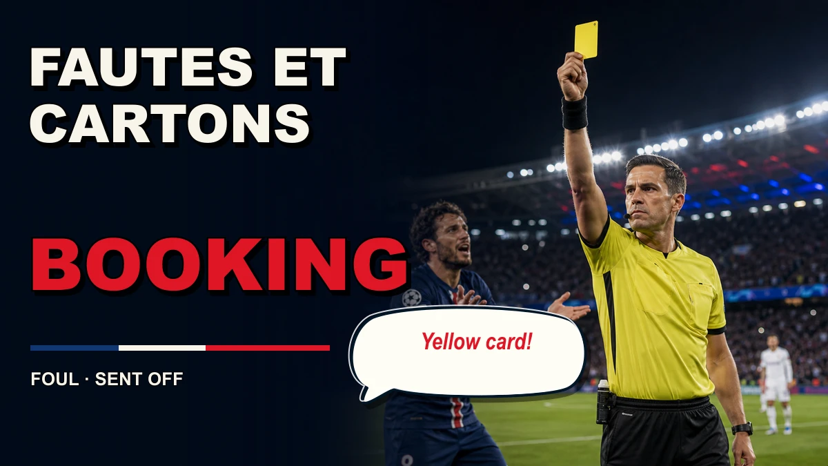 Fautes et cartons en anglais : foul, booking, red card