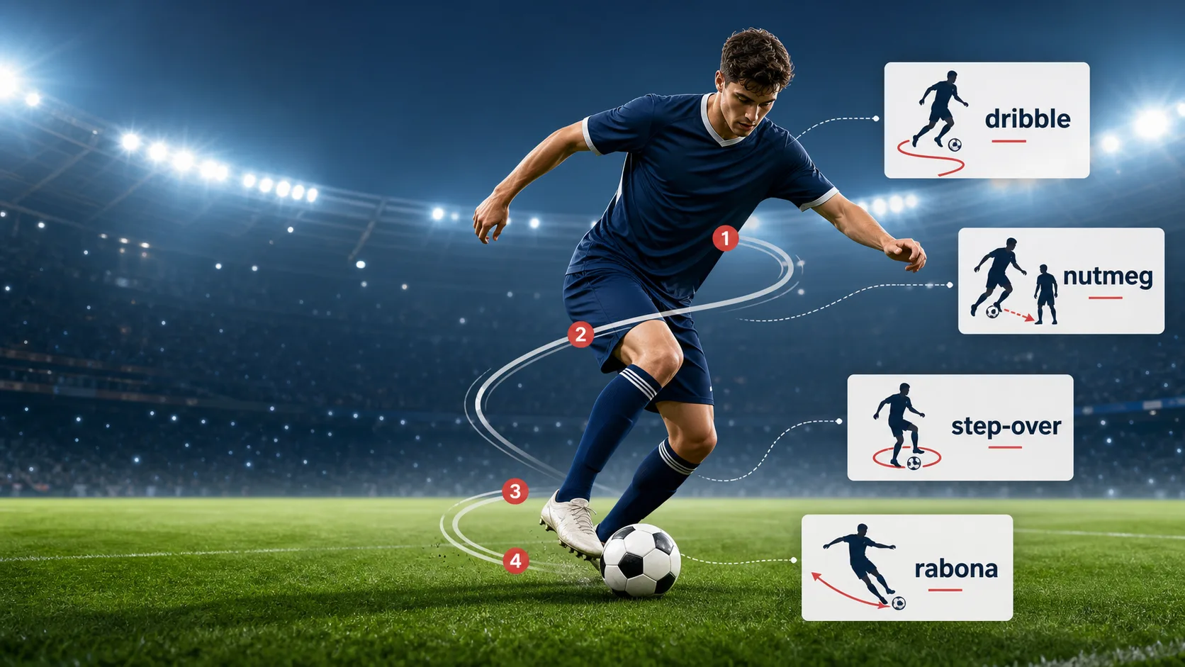 Gestes techniques football anglais, dribbles et skills