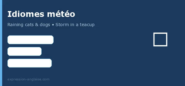Idiomes anglais sur la météo : raining cats and dogs, every cloud has a silver lining, storm in a teacup