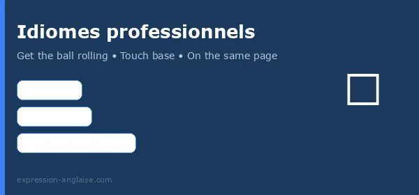 Idiomes professionnels anglais : get the ball rolling, touch base, on the same page, raise the bar